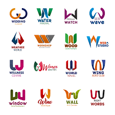 W · wagon · waist · walk · walkingstick · wall · wallaby · wallet · walnut Letter W Icons For Business Design Wedding And Water Watch And Wave Weather And Workshop Wood And Web Wellness And Women World And Wing Window And Wine Wall And Words Badges Vector