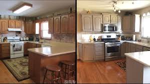 Before And After Honey Oak Cabinets Painted Sherwin Williams Spalding Gray And Bianco Romano Granite Cou Painting Oak Cabinets New Kitchen Doors Oak Cabinets