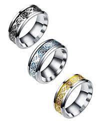 Tanyoyo 3 Pcs 8mm Celtic Dragon Rings For Men Women Stain Https Www Amazon Com Dp B077y9wjvb Rings For Men Stainless Steel Wedding Ring Wedding Ring Sets