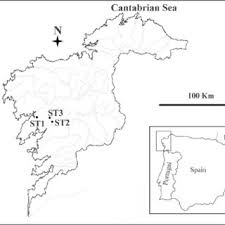 Map of the Iberian Peninsula showing the location of the sampling...