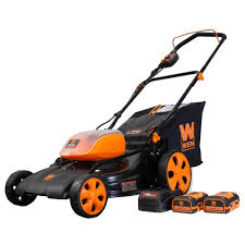 Plug it in and start with a simple push button. Wen 19 In 40 Volt Max Lithium Ion Cordless Battery 3 In 1 Walk Behind Push Lawn Mower Two Batteries Charger Included 40439 The Home Depot Push Lawn Mower Lawn Mower Gallon Bag