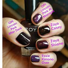 Maybe you would like to learn more about one of these? Comparison Swatches Opi Lincoln Park After Dark Thumb Opi Lincoln Park At Midnight Index Zoya Casey Middle Zoya Sloane Ring Essie Ki