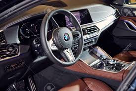 هذه المركبة من نوع دفع رباعي/عائلية موديل بي أم دبليو x5 ذات لون أبيض و لون بني من الداخل, مع يو أس بي و اقفال كهربائية بعجلات 20″. 31 Of January 2020 Vinnitsa Ukraine New Bmw X6 Car Presentation In Showroom Interior Inside The Cabin Stock Photo Picture And Royalty Free Image Image 142314966