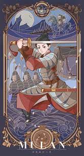 致敬穆夏 花木兰四联 插画 商业插画 画画的三哥 原创作品 站酷 zcool river bank art army
