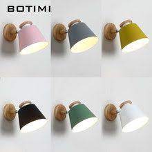 Online Shop Botimi Nordic Led Wall Lamp For Bedroom Reading Wall Sconce Bedside Luminaira Modern Wooden E27 W Wall Lights Wall Lamps Bedroom Wooden Wall Lights