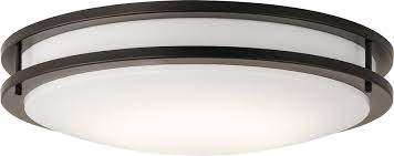 Simple and efficient in design, the concept ii is designed with an oil rubbed bronze body and three taupe blades. Kichler 10786ozled Contemporary Olde Bronze Led Flush Mount Lighting Fixture Kic 10786ozled