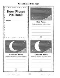 Minibook Moon Phases Science Worksheets First Grade Science Science Printables