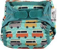 close pop in green campervan nappy stoffwindeln windeleinlagen windel