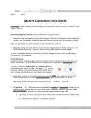 Getting the books student exploration sheet chemical equations gizmo answers now is not type of challenging means. Download Student Exploration Ionic Bonds Answer Key Free E Book