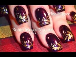 In addition, it allows you to to create a dark red nail designs. Purple And Gold Filigree Nails Dark Red Wine Nail Art Design Tutorial Youtube