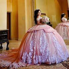 Fascinating Off The Shoulder Appliques Ball Gown Quinceanera Dresses Appliques 15 Quinceanera Dresses Pink Quince Dresses Mexican Mexican Quinceanera Dresses