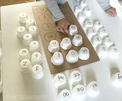 Phonics games for kids classroom games alphabet games teaching the alphabet guessing games for kids alphabet sounds letter v activities education. Phonics Cups Literacy Game The Imagination Tree