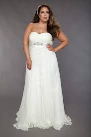 Simple Strapless Empire Waist Chiffon Beach Wedding Dress For Plus Size Women Casual Wedding Dress Wedding Dresses Wedding Dresses Plus Size