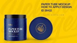Download Opened Paper Tube Mockup Front View In Free Mockups On Yellow Images Object Mockups PSD Mockup Templates