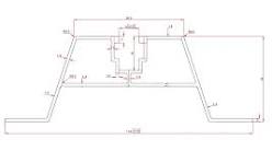 Trapezoidal bridge 33cm H-40 made of EPDM for trapezoidal sheet metal roofs
