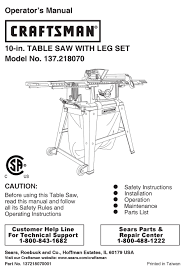 One of the first things we noticed about the design is the bolted legs. Craftsman 137 21807 Operator S Manual Pdf Download Manualslib