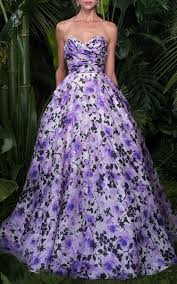 Naeem Khan Strapless Floral Print Organza Gown Organza Gowns Beautiful Evening Gowns Gowns