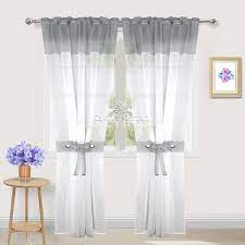 Eur 21,99 bis eur 23,99. 2er Set Gardinen Vorhang Panel Grau Weiss Wohnzimmer Schlafzimmer 150 X 250 Cm Ebay