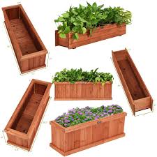 A durable plastic liner makes it planting ready and protects the planter surface. 28 36 40 Inch Wooden Flower Planter Box Garden Yard Decorative Window Overstock 28794934