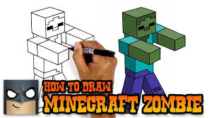 How To Draw Zombie Minecraft Art Tutorial Minecraft Drawings Minecraft Art Minecraft Pictures