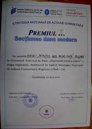 Activitaţi educative şcolare si extraşcolare‎ > ‎. Premiul I Pentru Elevii Vranceni La Un Concurs NaÅ£ional De Dans