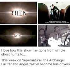 Can I Pay Cas And Luci To Be My New Bus Drivers Supernatural Memes Supernatural Supernatural Funny