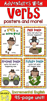 Action Verbs And Verb Tenses Unit Adventures With Verbs Verbs Poster Anchor Charts Verb