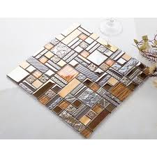 For use with bathroom floors. Antique Backsplash Tile Brushed Aluminum Mix Glass Mosaic Wall Tiles