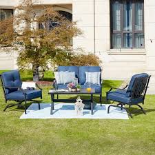 Strader 4 Piece Sofa Seating Group With Cushions Conversation Set Patio Outdoor Furniture Sets Patio Furniture Conversation Sets