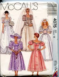 80s Bridal Gown Pattern Puff Sleeves Size 14 Bust 36 Wedding Gown Pattern Mccal Wedding Gown Patterns Celebrity Wedding Gowns Patterned Bridesmaid Dresses