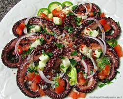 Grilled Octopus Salad W Lemon Garlic Vinaigrette Recipe Octopus Salad Greek Recipes Octopus Recipes