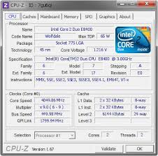 Disabled in bios or by a virtual machine, will be shown as not supported. Intel Core 2 Duo E8400 4049 86 Mhz Cpu Z Validator