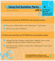 Quotation Marks And Commas Periods Colons And Semicolons Quotations Teaching Narrative Writing Homeschool Writing