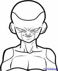 They have large foreheads, slanted, triangular eyes, and small lower faces. Freiza Close Up Dragon Ball Z Guided Drawing Dragon Ball