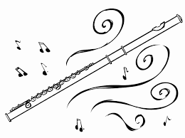 Black And White With Color Drawing Flute Clipart Drawn Pencil And In Color With Black White Flute Drawing Music Doodle Music Coloring