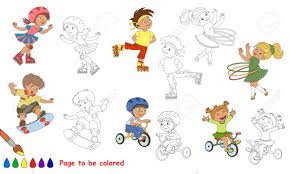Estos dibujos son muy fáciles para colorear y muy llamativos para pintar con niños. Ninos Deportes De Verano Para Colorear Libro Para Colorear Para Educar A Los Ninos Aprende Los Colores Juego Educativo Visual Juegos Infantiles Faciles Y Educacion Primaria Nivel De Dificultad Simple Paginas Para