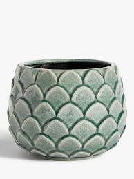 Garden Trading Large Artichoke Plant Pot Aqua Artichoke Plants Ceramic Plant Pots Potted Plants