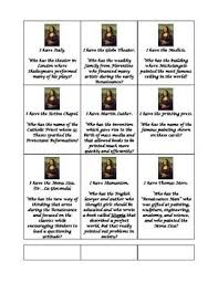 Renaissance I Have Who Has Game Fun And Engaging Social Studies Middle School Study Unit Renaissance
