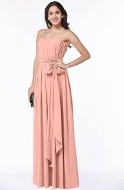 Bridesmaid Dresses Peach color Bow 500+ styles