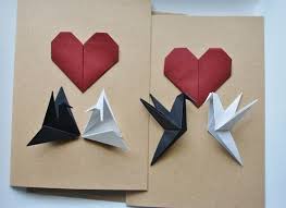 Origami Love Birds Cards Origami Greeting Cards Handmade Greeting Cards Love Birds Black And White Origami Heart Paper Heart Origami Crane Origami Love Handmade Paper Art Origami