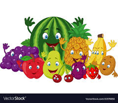 Vector Illustration Of Set Of Various Funny Cartoon Fruits Download A Free Preview Or High Quality Adob Fruit Vector Cute Turtle Cartoon Cute Elephant Cartoon