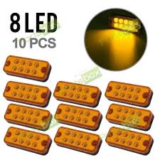 Set Of 10 Led Side Marker Position Indicator Light 12v Lamp Truck Trailer 8led Indicator Lights 10 Things Roof Light