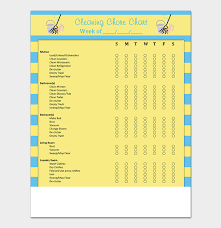 house cleaning schedule template free for word pdf