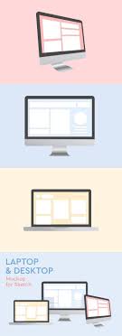 Laptop And Desktop Mockup For Sketch Mockup Branding Mockups Laptop Desktop