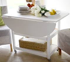 drop leaf round storage table ana white