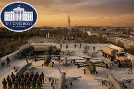 Trump brings weapons of war to White House in Truth Social ballroom ‘drone port’ spree
