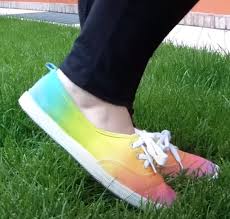 Set this sturdy little x's and o's set by the porch and play on lazy, sunny afternoons in the summer. Diy Rainbow Shoes Fabric Painting With The Easy Method No Dip Tie Dye Mindy