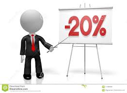 3d Businessman Twenty Percent Off Stock Illustration
