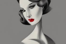 Sophisticated Lady Wearing a Hat in the 50's Pencil Art · Creative Fabrica