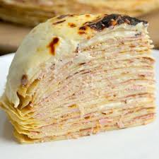 ham and cheese crepe cake rezept rezepte pfannkuchentorte herzhafte speisen